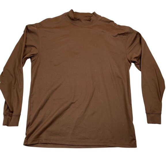 Bolle Golf Athletic T-Shirt Mens Medium Brown Long Sleeve Pullover Mock Neck - Picture 1 of 8